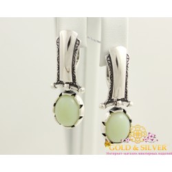 Серебряные серьги с лунным камнем (им.) 2378